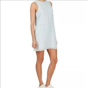 Adyson Parker linen blend shift dress with frayed hem, size M, NWT